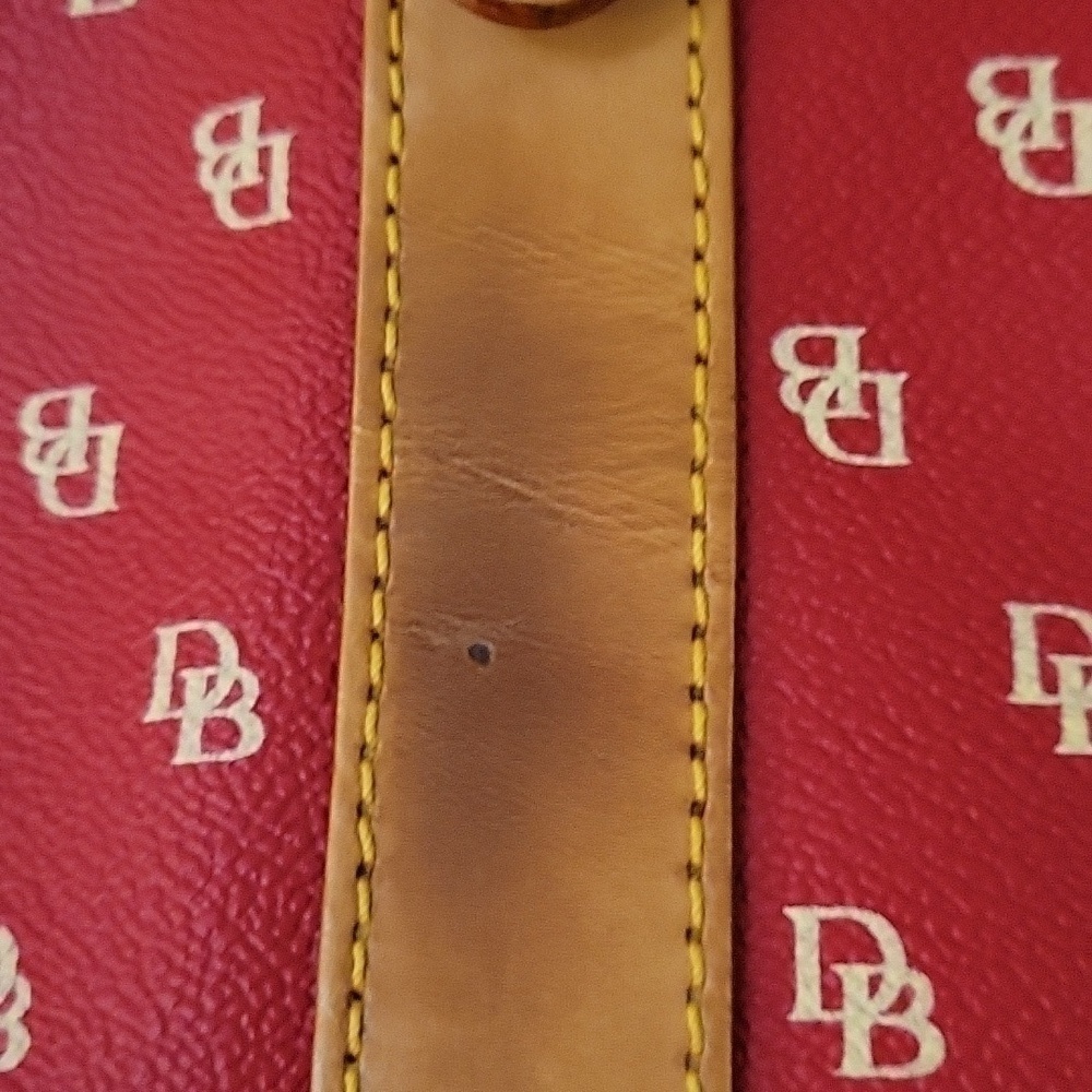 Vtg 1990s DOONEY & BOURKE Tomato Red Logo Satchel Shoulder Bag - Picture 8 of 15